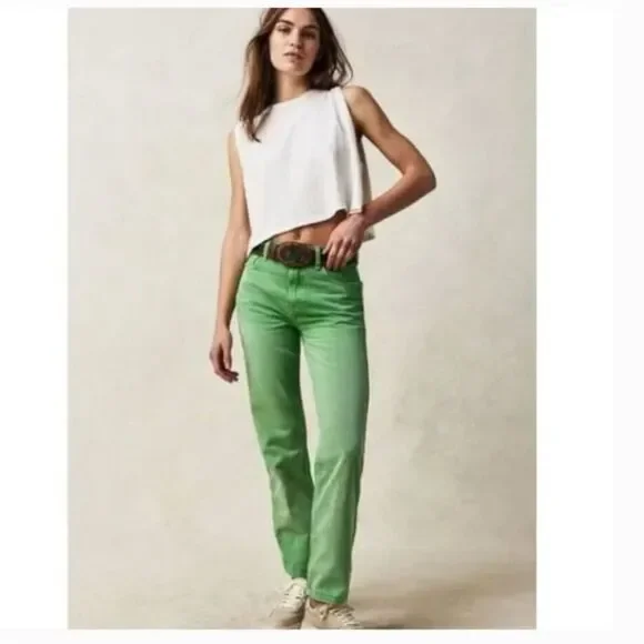 NWOT Free People We The Free The Pacifica High Rise Straight Leg Jeans - Picture 4 of 5